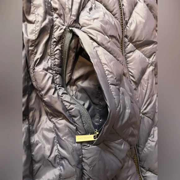 Michael Kors Packable Down Fill Dark Blue Puffer Coat Long Winter Jacket Size XS - Picture 3 of 16